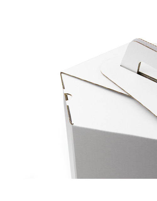 Белая подарочная коробка для шакотиса высотой 240 мм