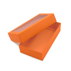 OrangeTwo Piece Cardboard Gift Box with Window