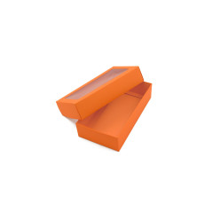 Orange Two Piece Cardboard Gift Box with Window