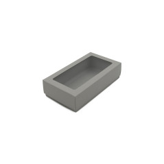 Grey Two Piece Cardboard Gift Box with Window