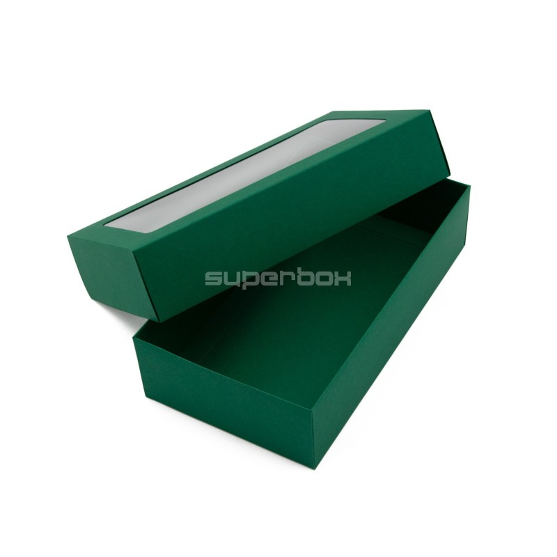 Dark Green Two Piece Cardboard Gift Box with Window