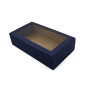 Navy Blue Gift Box with Clear Window for Bottles