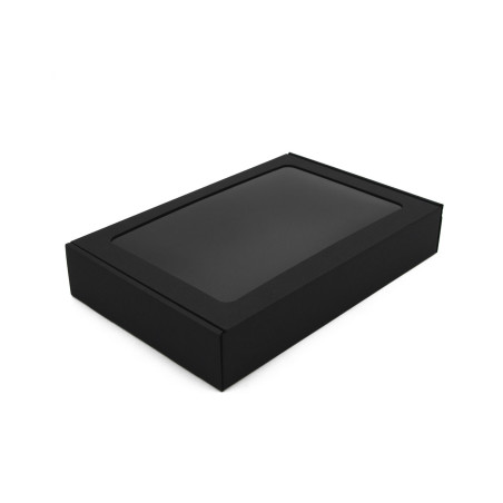 Black Matt Rectangular Gift Box With Window 5 cm Height