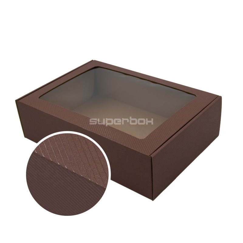 Mocca A4 Format Box with Window and LINES