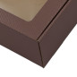 Dark Brown PREMIUM Gift Box with Clear Window and Lines