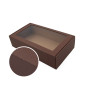 Dark Brown PREMIUM Gift Box with Clear Window and Lines