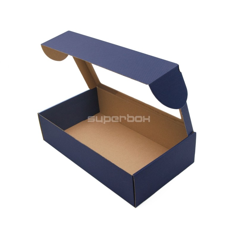 Dark Blue Extended Gift Box with Window and LINES