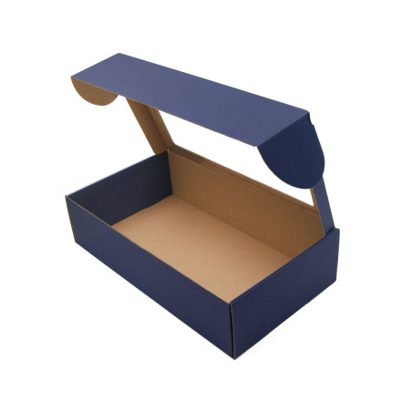 Dark Blue Extended Gift Box with Window and LINES