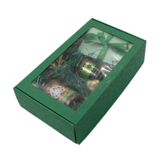 Extended Black PREMIUM Gift Box with Clear Window and Lines