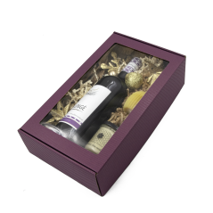 Extended Black PREMIUM Gift Box with Clear Window and Lines