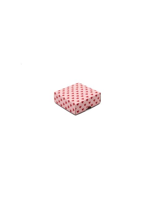 Two-piece Small Square Gift Box with Heart Pattern