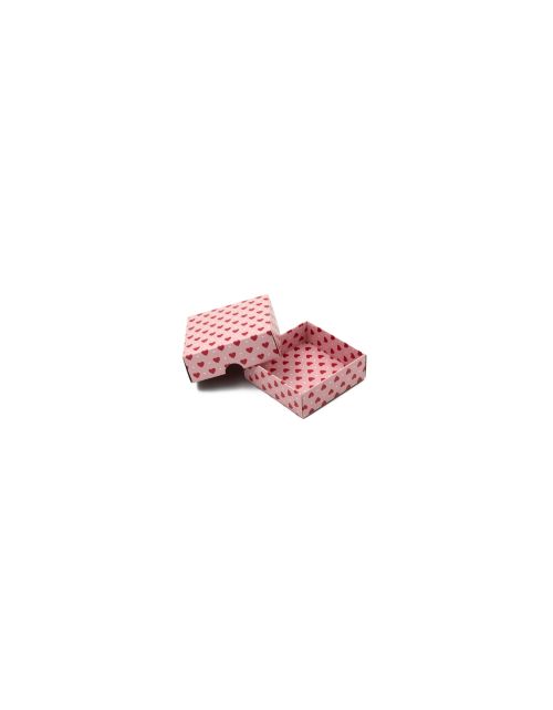 Two-piece Small Square Gift Box with Heart Pattern