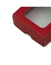 Red Mini Box from Corrugated Board with Window