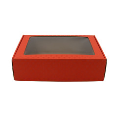 Red Box with Clear Window and Heart Design