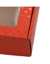 Red Box with Clear Window and Heart Design