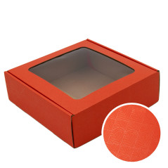 Black Small Gift Box with PVC Window, 6 cm Height