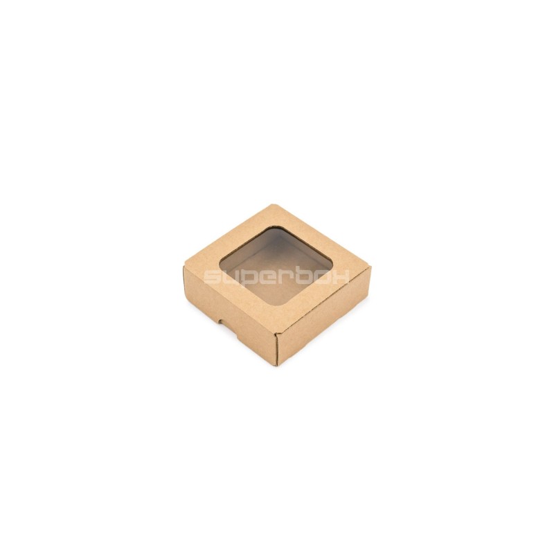 Brown Mini Box from Corrugated Board with Window