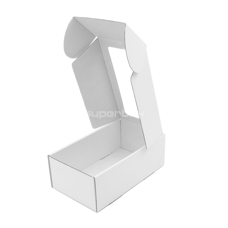 White Vertical Gift Box with Rectangle Window for Bottle