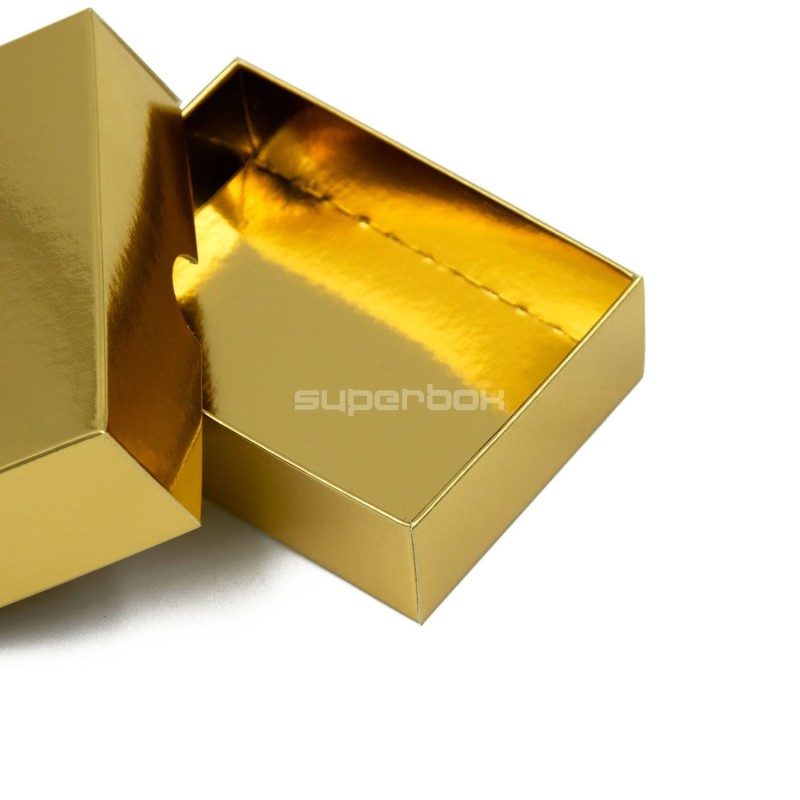 2-PC Small Mirror Box of Golden Color