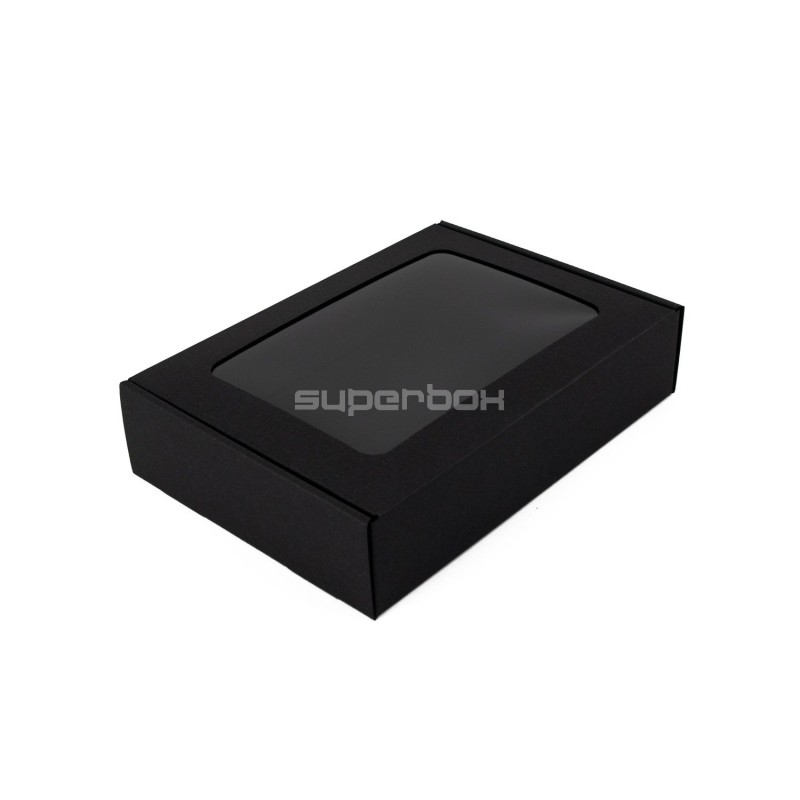 Black Quick-closing 5 cm High Box with PVC Window