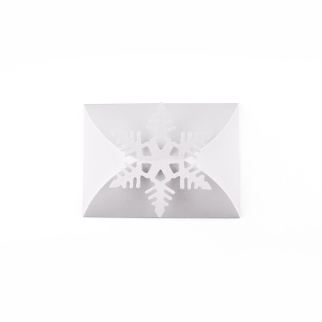 White Card-Envelope with Snowflake | 150x110 mm | Superbox