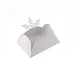 White Christmas card-envelope with snowflake on top - opened