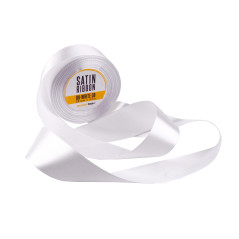 Decorative White Satin Ribbon | 38 mm Wide, 32 m Long | Superbox