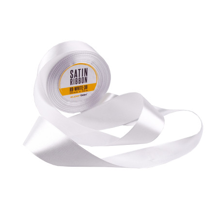 Wide White Satin Ribbon, 38 mm Width