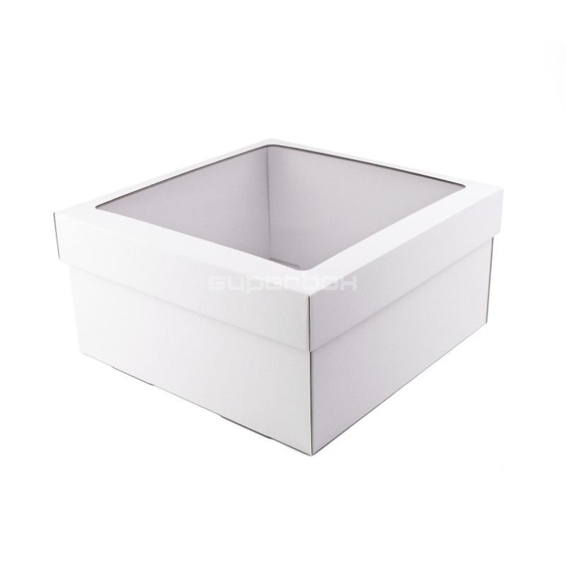 White Large Square Box with PVC Window