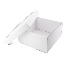 White Large Square Box with PVC Window | 300x300x150 mm | Superbox