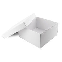 Large White Square Box with a Lid