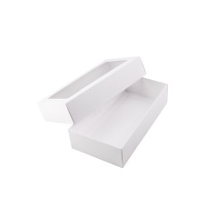 Two Piece White Gift Box with Window | 200x110x50 mm | Superbox