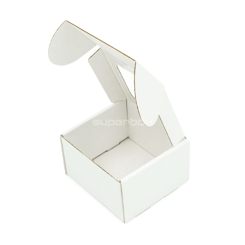 White Mini Cube Box with Clear Window