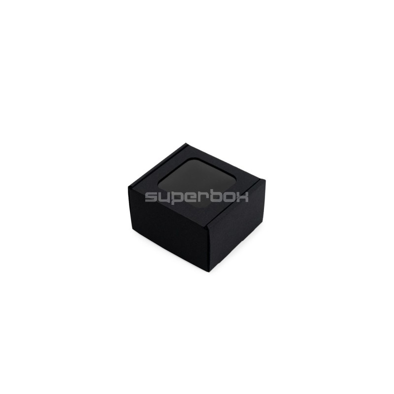 Black Mini Cube Box with Clear Window