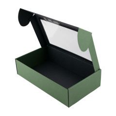 Green Gift Box with Window for Bottle| 340x195x85 mm | Superbox