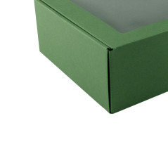 Green Gift Box with Window for Bottle| 340x195x85 mm | Superbox