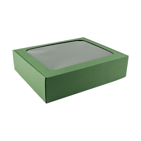 Green Gift Box with Clear Window | 340х280х85 мм | Superbox