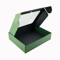 Green Gift Box with Clear Window | 340x280x85 mm | Superbox