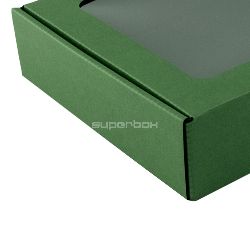 Green Small Gift Box with Window 5 cm High