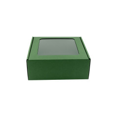 Green Square Box with Window for Jars | 185x195x75 мм | Superbox