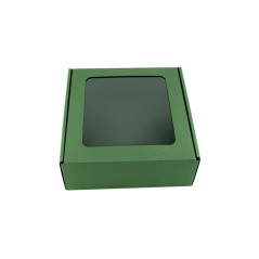 Green Square Box with Window for Jars | 185x195x75 мм | Superbox