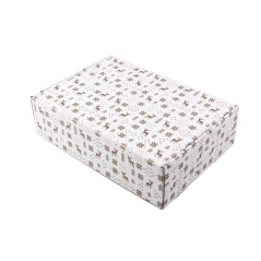 White Gift Box with Winter Patterns | 305x215x85 mm | Superbox