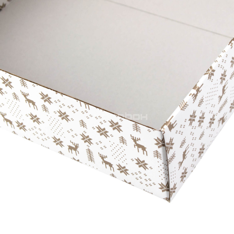 White A4 format Gift Box with Winter Patterns