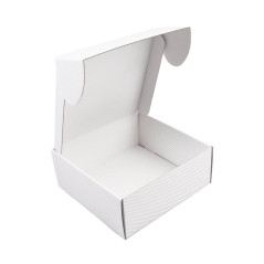 White with golden Lines Square Gift Box for Cosmetics