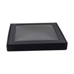 Small Height Black Square Box with Window | 250x250x30 мм | Superbox