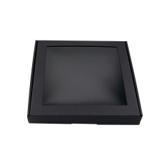 Small Height Black Square Box with Window | 250x250x30 мм | Superbox