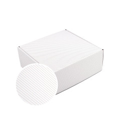 White with golden Lines Square Gift Box | 220 x 220 x 90 мм | Superbox