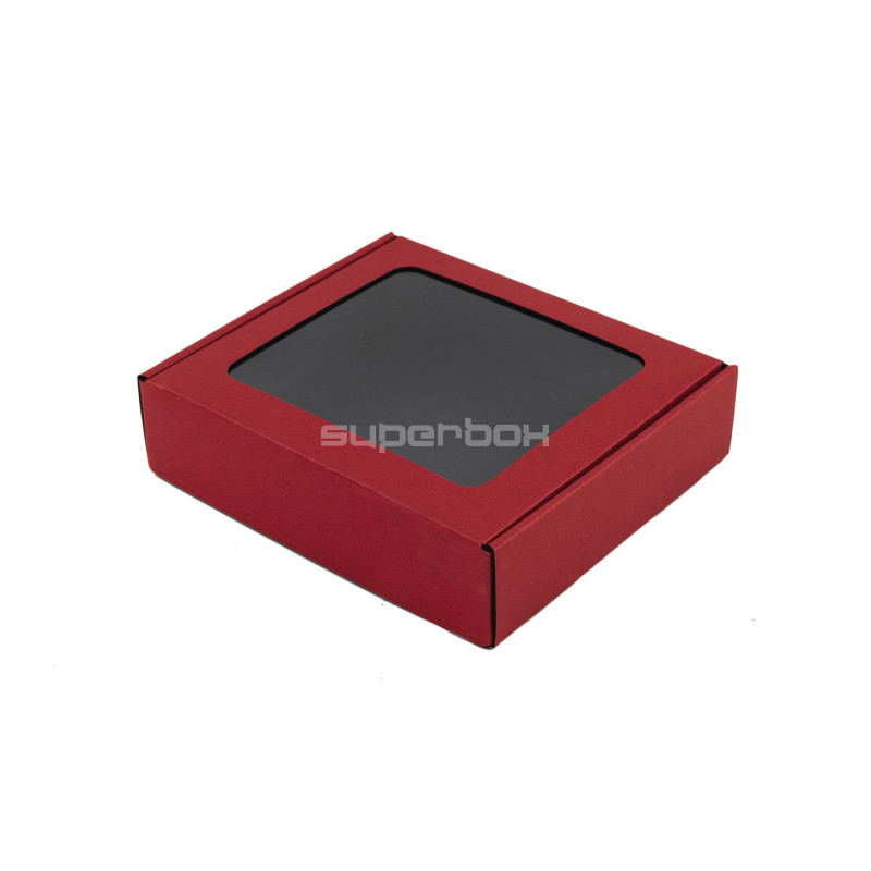 Red Small Gift Box with PVC Window 5 cm High