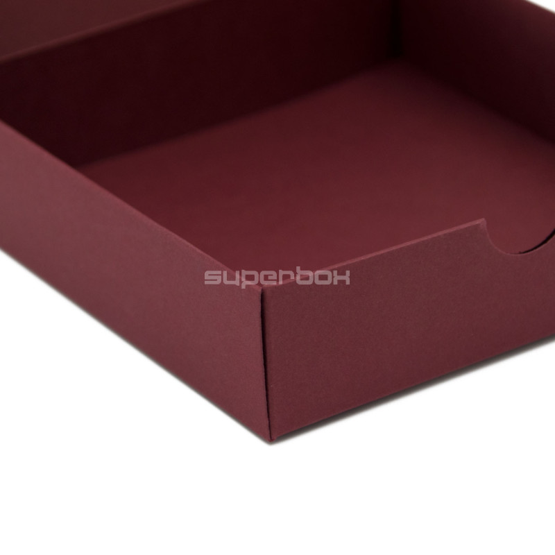 Small Square Gift Box from Burgundy Decorative Cardboard