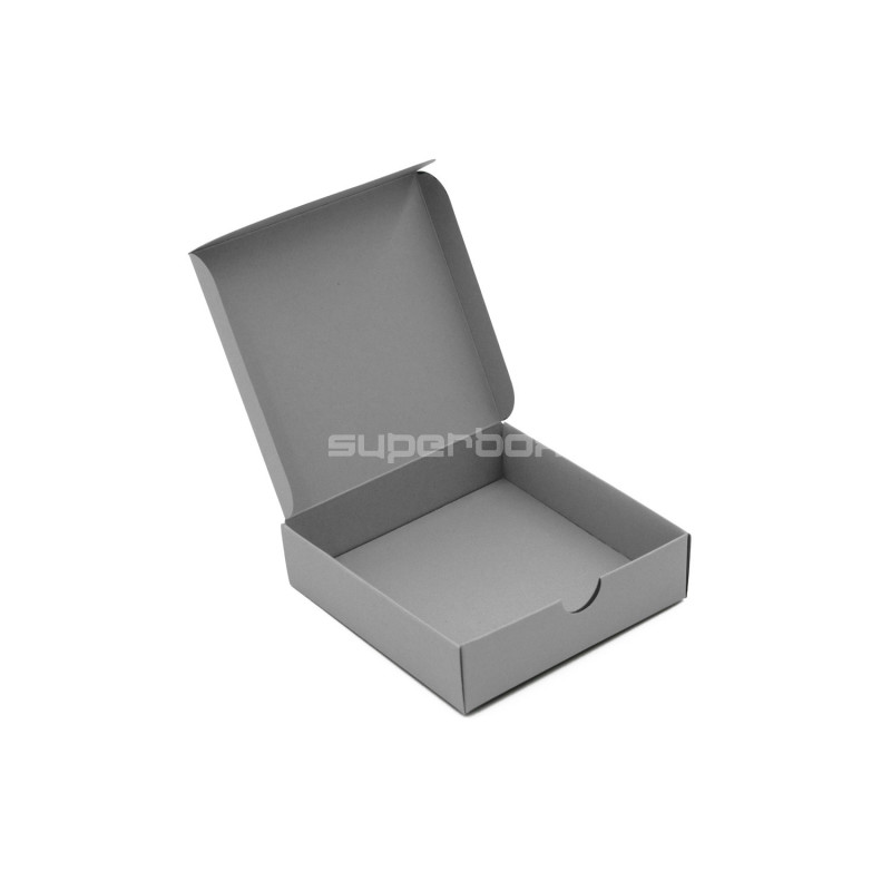 Small Square Gift Box from Grey Decorative Cardboard